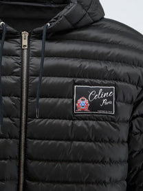 Celine Men's Hooded Quilted Down Jacket Black
