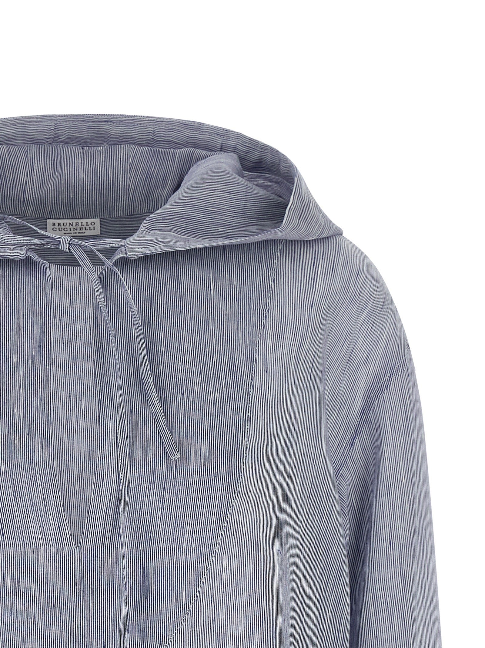 Brunello Cucinelli Hooded Shirt Blue