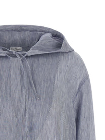 Brunello Cucinelli Hooded Shirt Blue