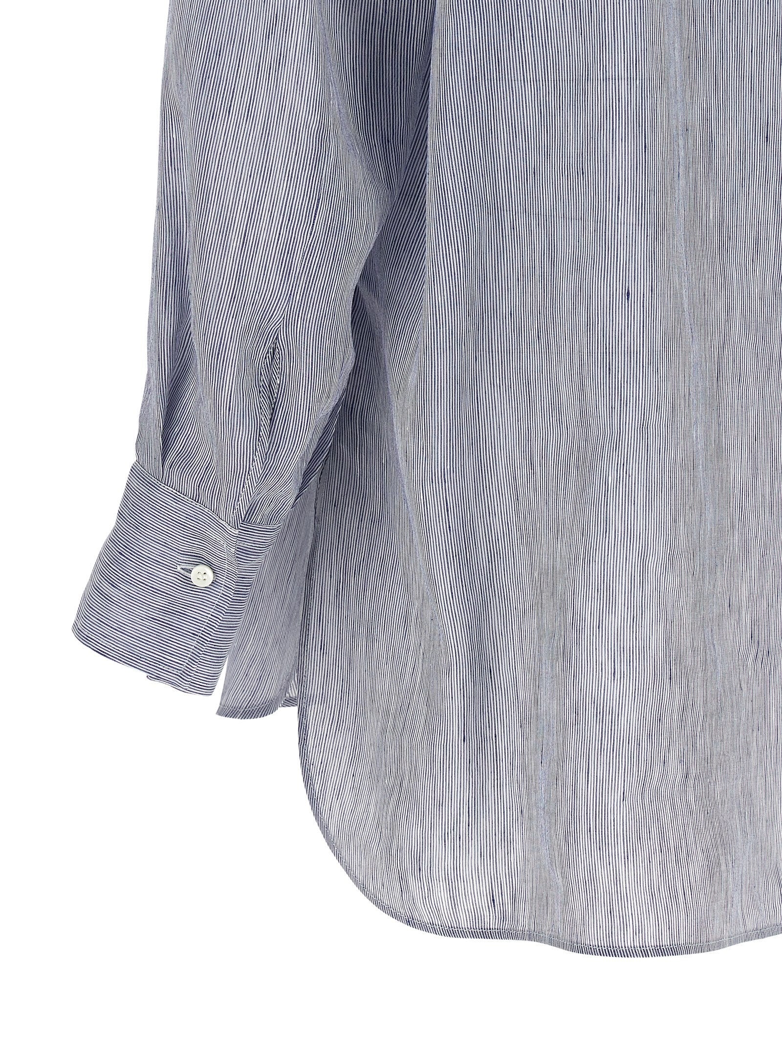 Brunello Cucinelli Hooded Shirt Blue