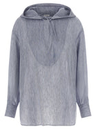 Brunello Cucinelli Hooded Shirt Blue