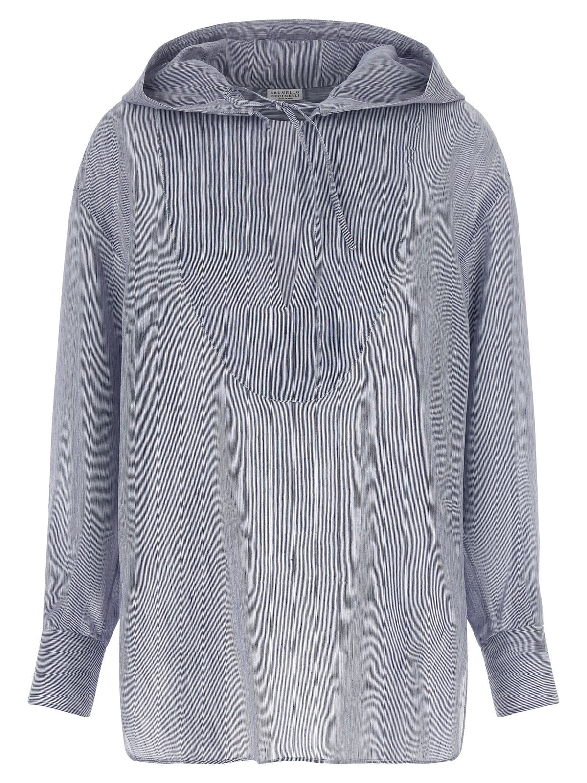 Brunello Cucinelli Hooded Shirt Blue