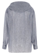 Brunello Cucinelli Hooded Shirt Blue, view 2