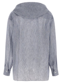 Brunello Cucinelli Hooded Shirt Blue