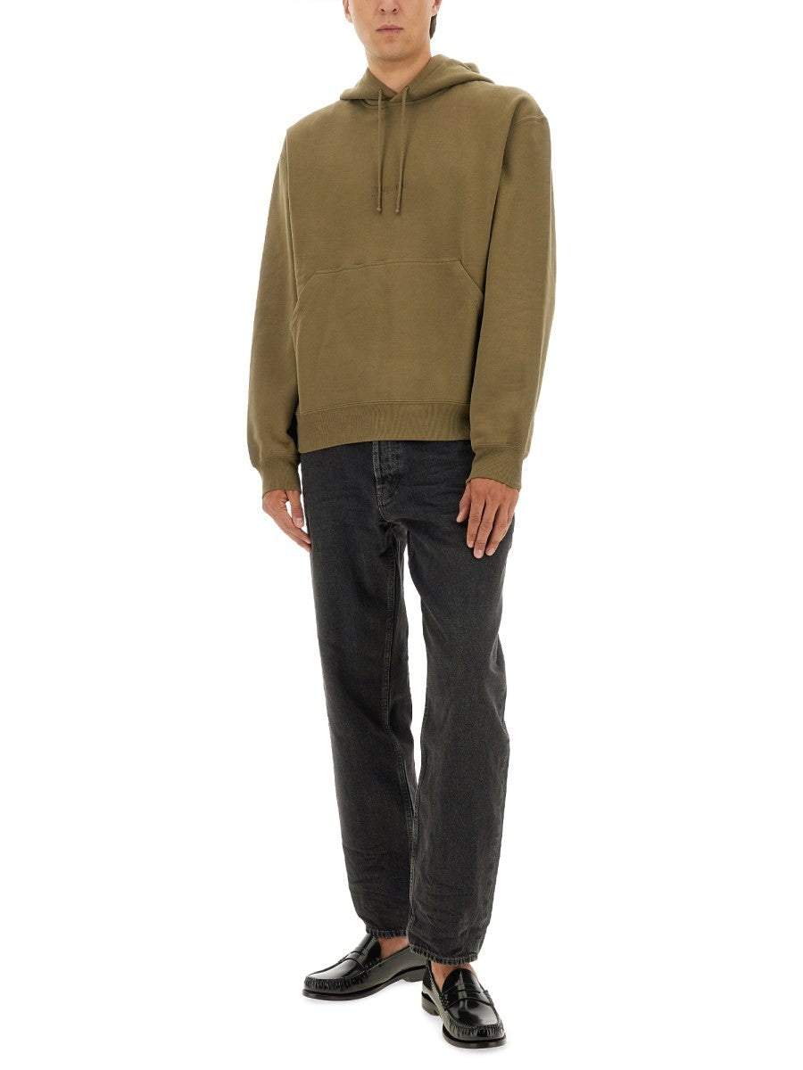 Saint Laurent Men's Hooded Sweatshirt Green, view 2