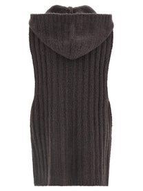 Rick Owens Hooded Tank Top Grey