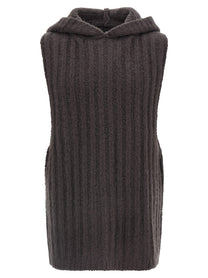 Rick Owens Hooded Tank Top Grey