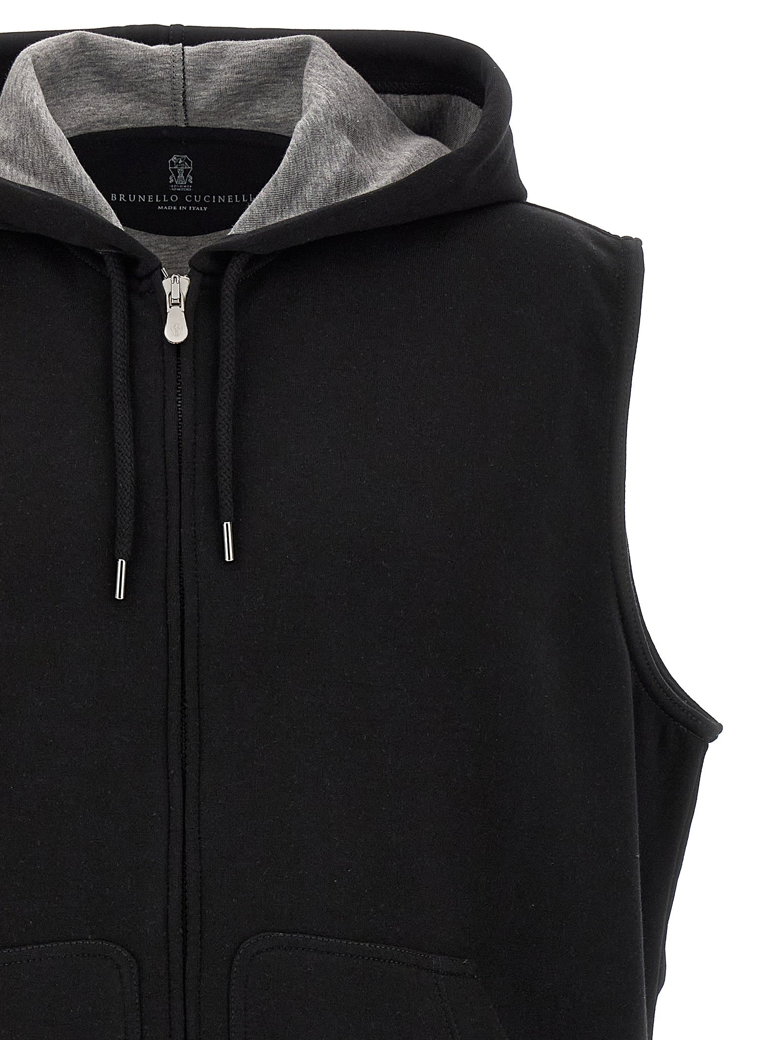 Brunello Cucinelli Hooded Vest Black