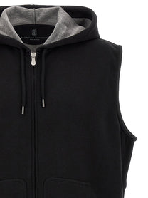 Brunello Cucinelli Hooded Vest Black