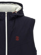 Brunello Cucinelli Hooded Vest Blue, view 3