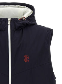 Brunello Cucinelli Hooded Vest Blue