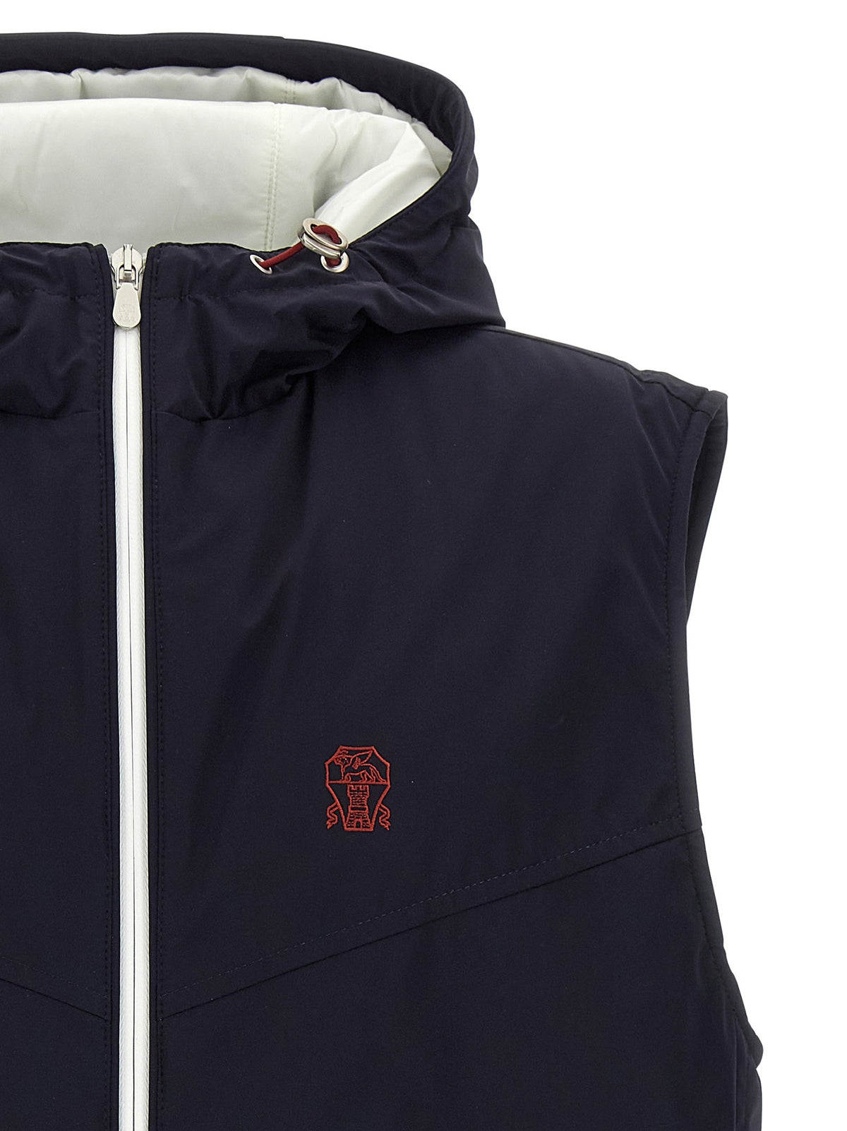 Brunello Cucinelli Hooded Vest Blue, view 3