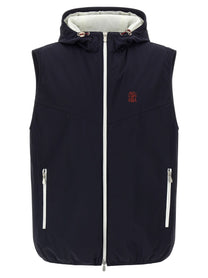Brunello Cucinelli Hooded Vest Blue