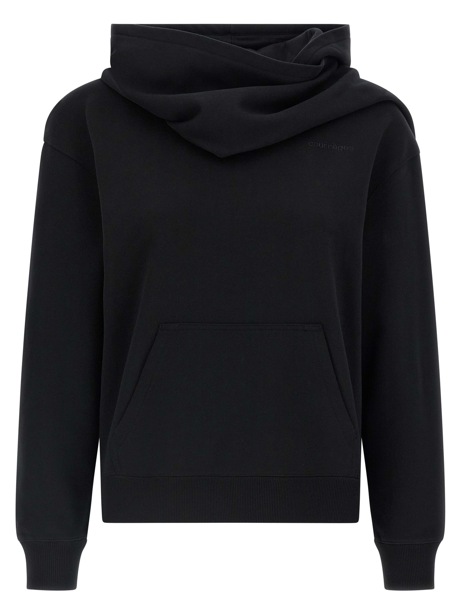 courrèges Hoodie and Scarf Black