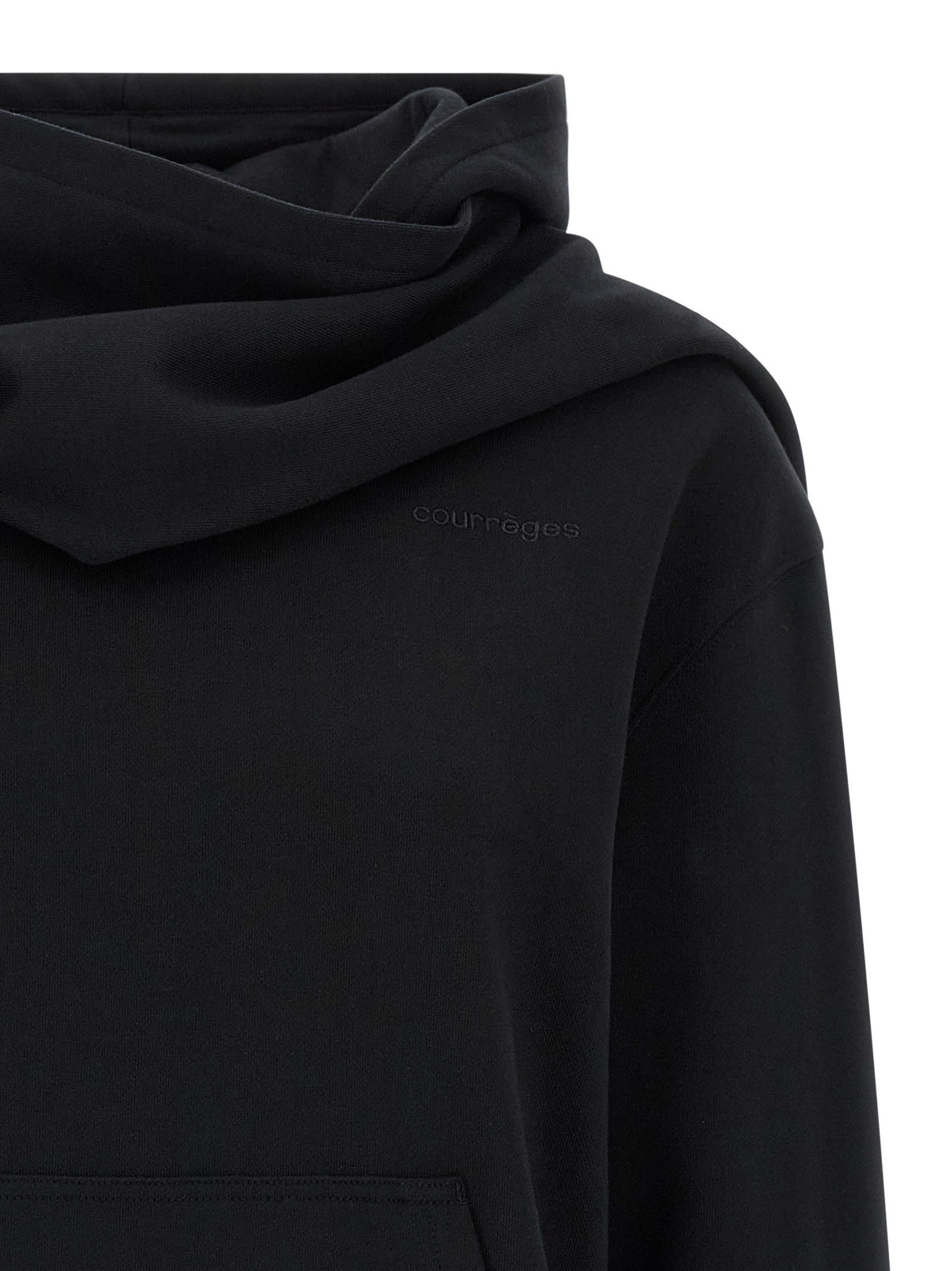 courrèges Hoodie and Scarf Black