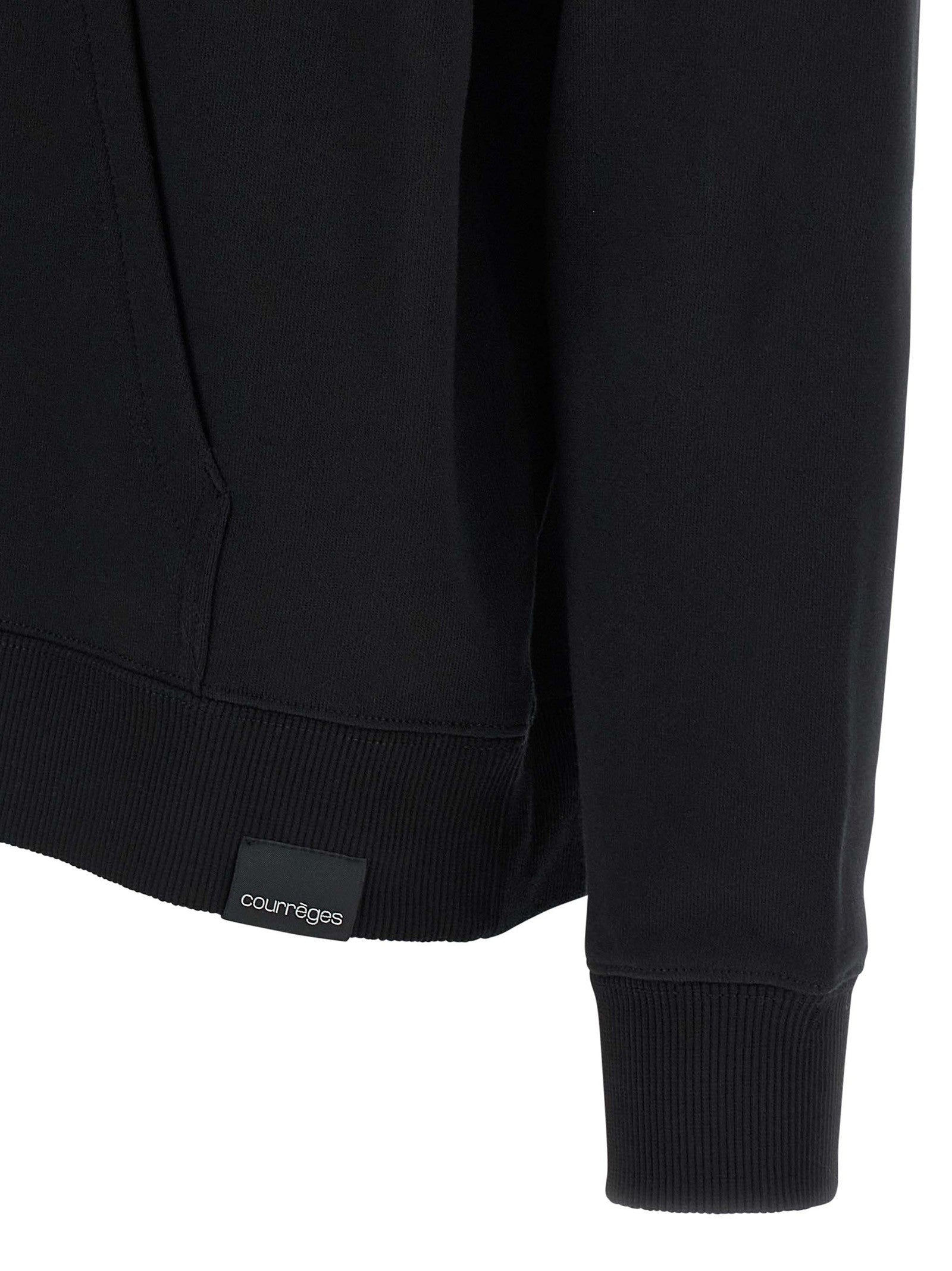 courrèges Hoodie and Scarf Black