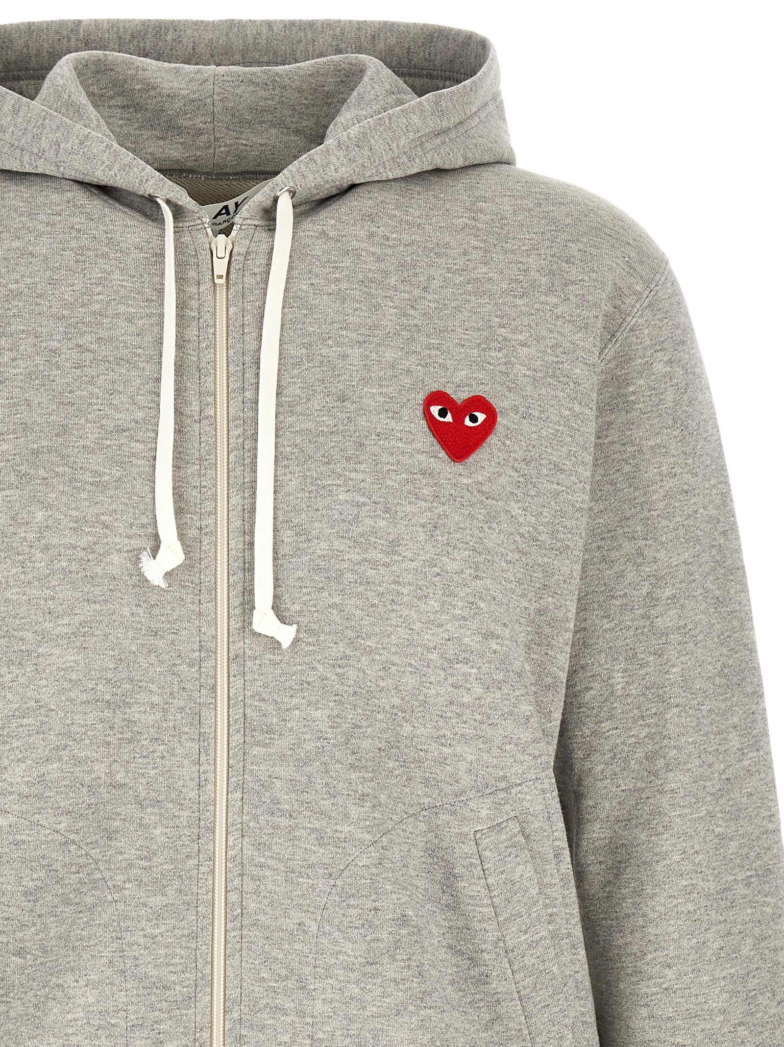 Comme Des Garcons Play Hoodie Grey