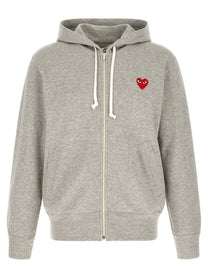 Comme Des Garcons Play Hoodie Grey