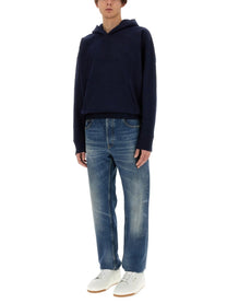 Saint Laurent Men's Hoodie Blue