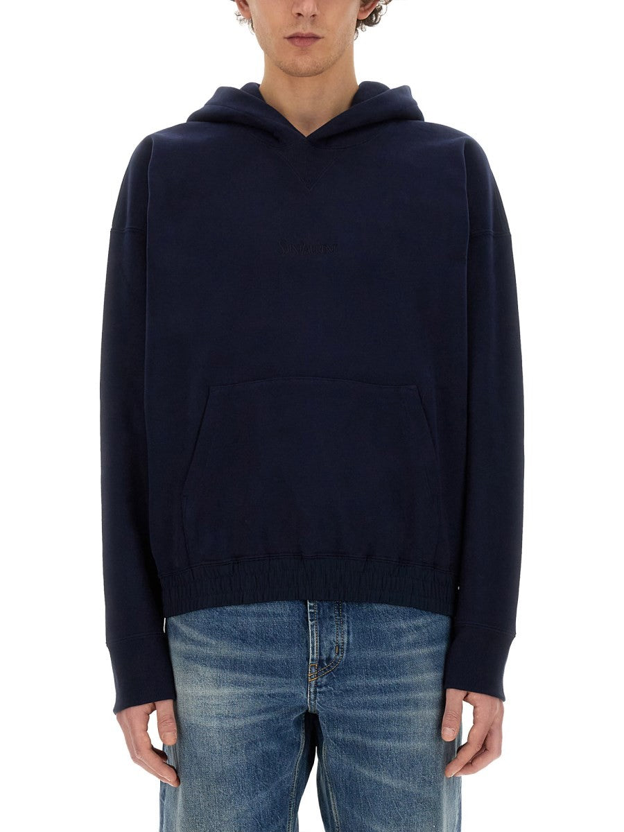 Saint Laurent Men's Hoodie Blue
