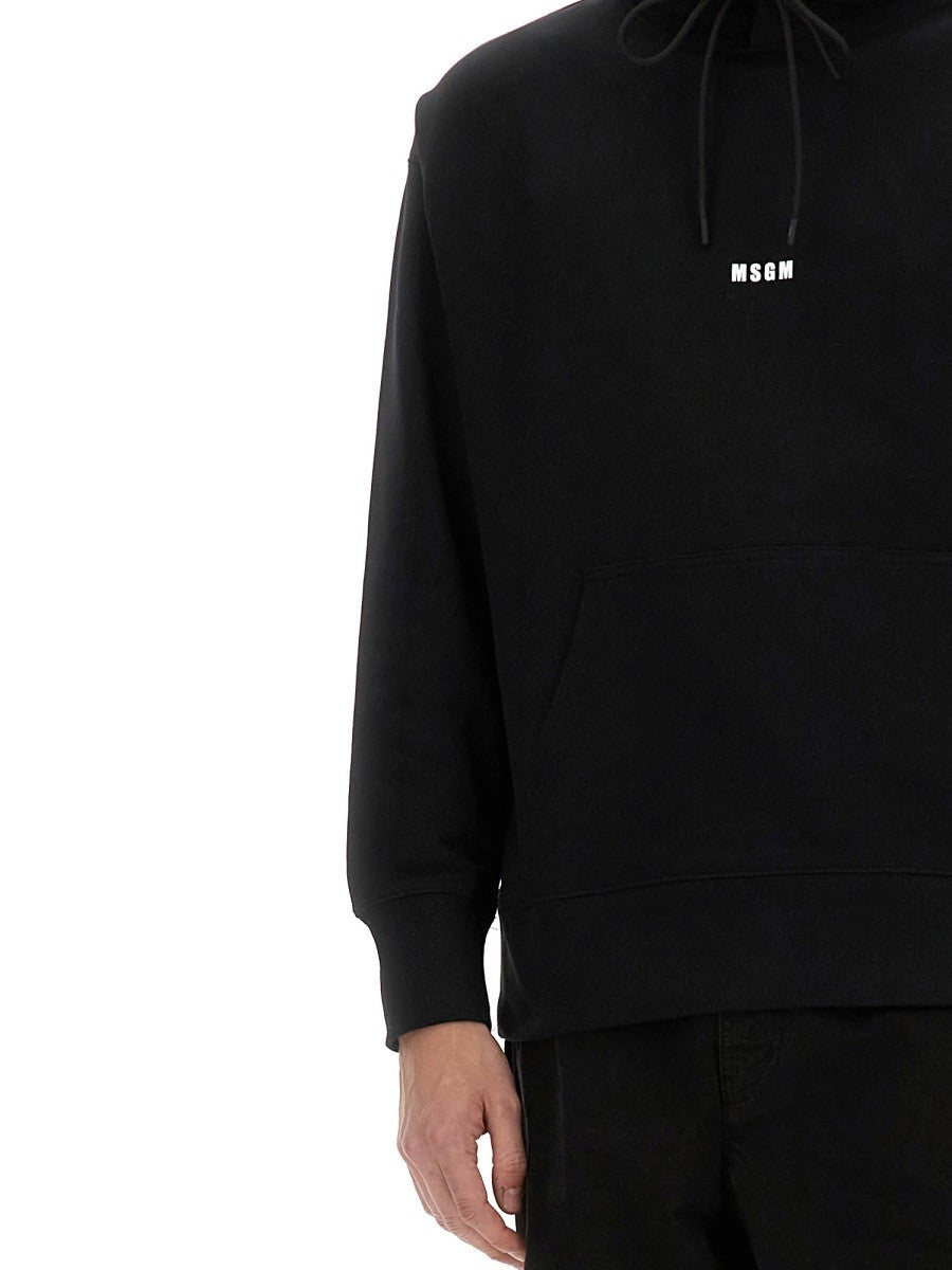 MSGM Men's Hoodie Black, view 4