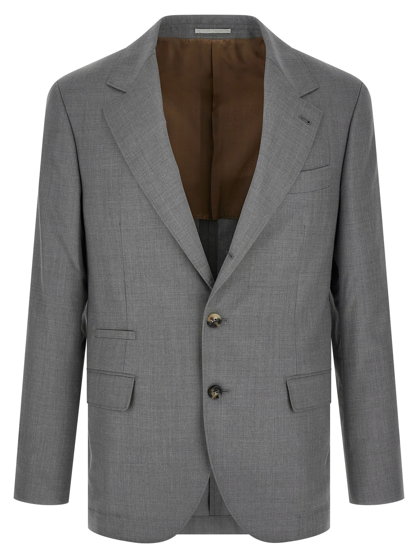 Brunello Cucinelli Hopsack Blazer Grey