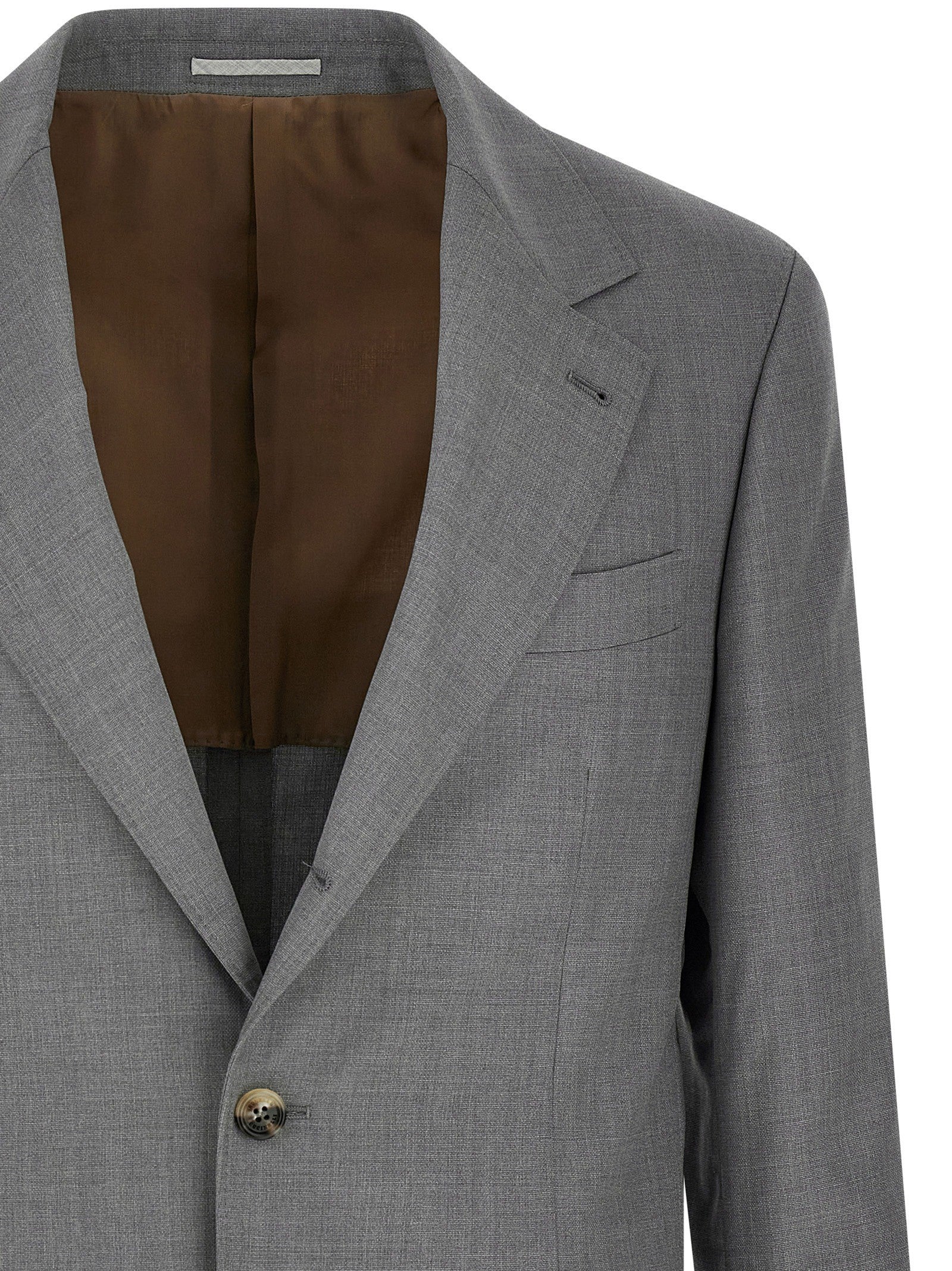 Brunello Cucinelli Hopsack Blazer Grey