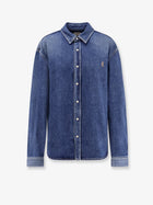 Saint Laurent Men's Horizon Blue Cassandre Denim Shirt Blue