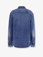 Saint Laurent Men's Horizon Blue Cassandre Denim Shirt Blue
