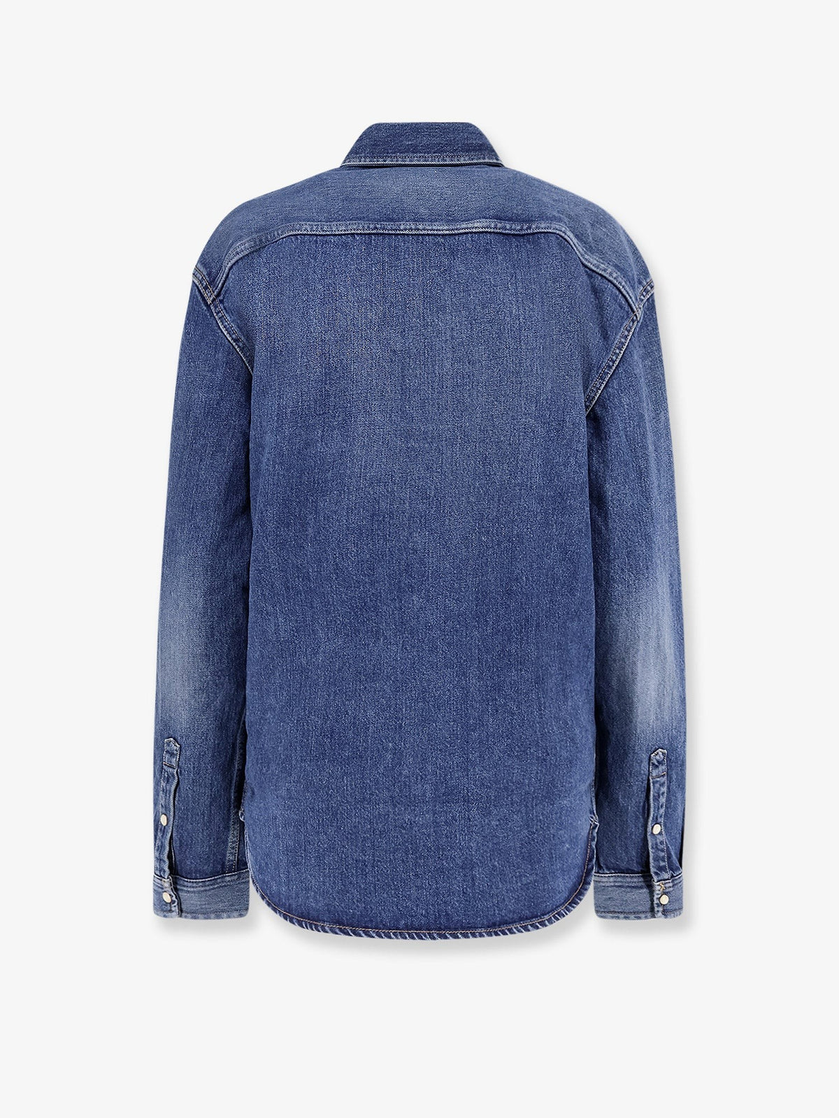 Saint Laurent Men's Horizon Blue Cassandre Denim Shirt Blue