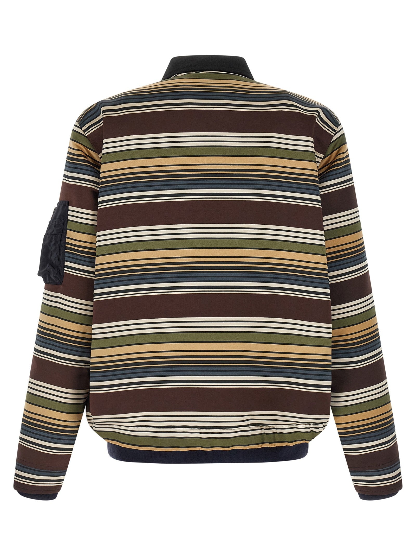 Sacai Horizontal Stripe Blouson Brown