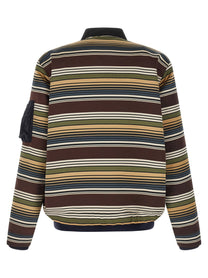 Sacai Horizontal Stripe Blouson Brown