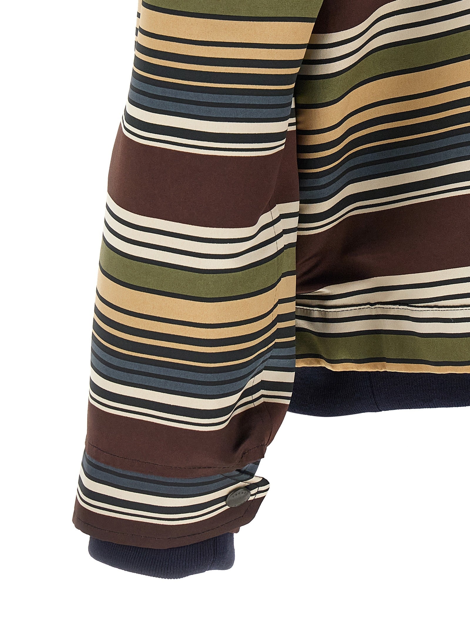 Sacai Horizontal Stripe Blouson Brown