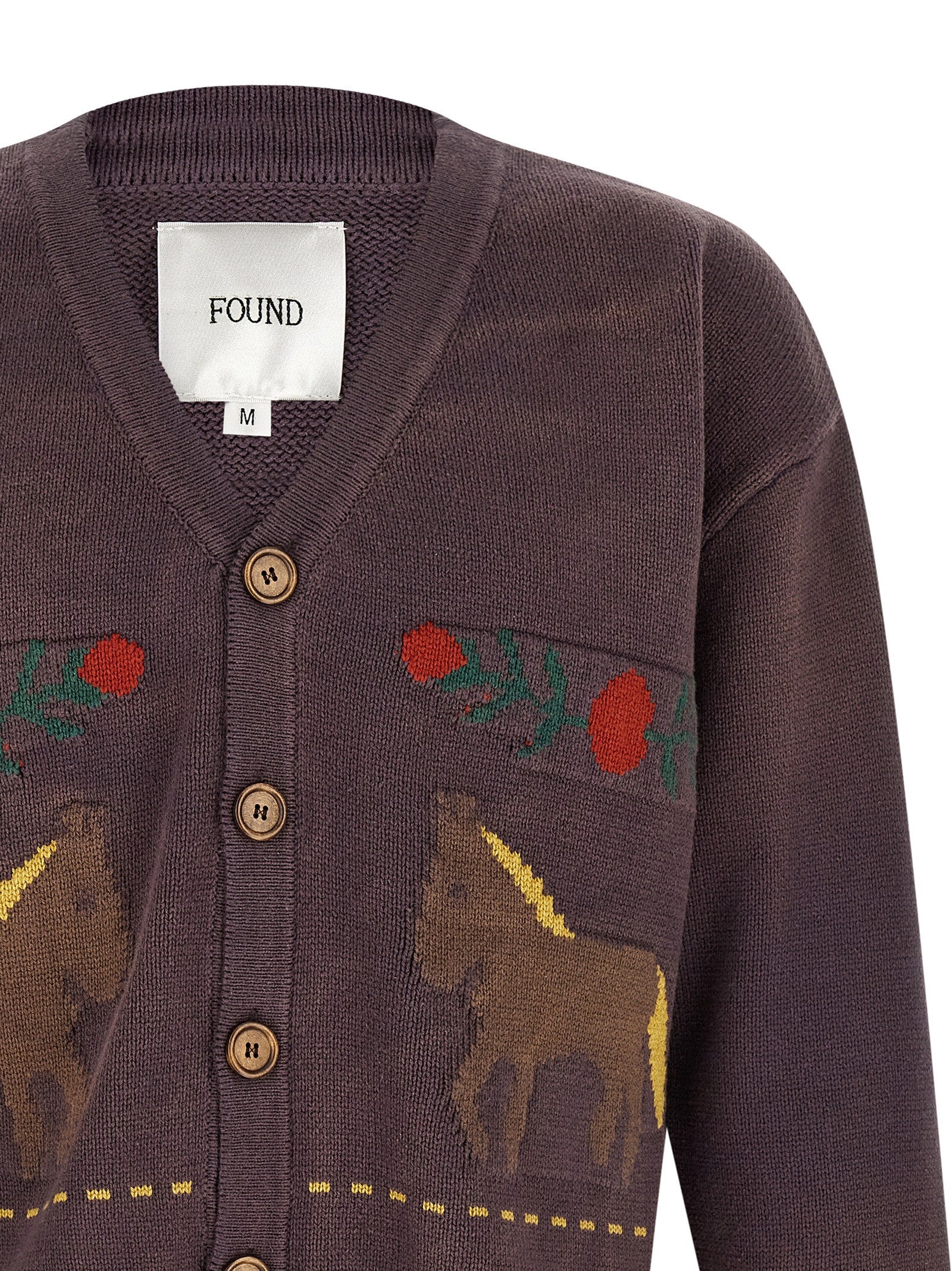 Found Horse Cardigan Brown