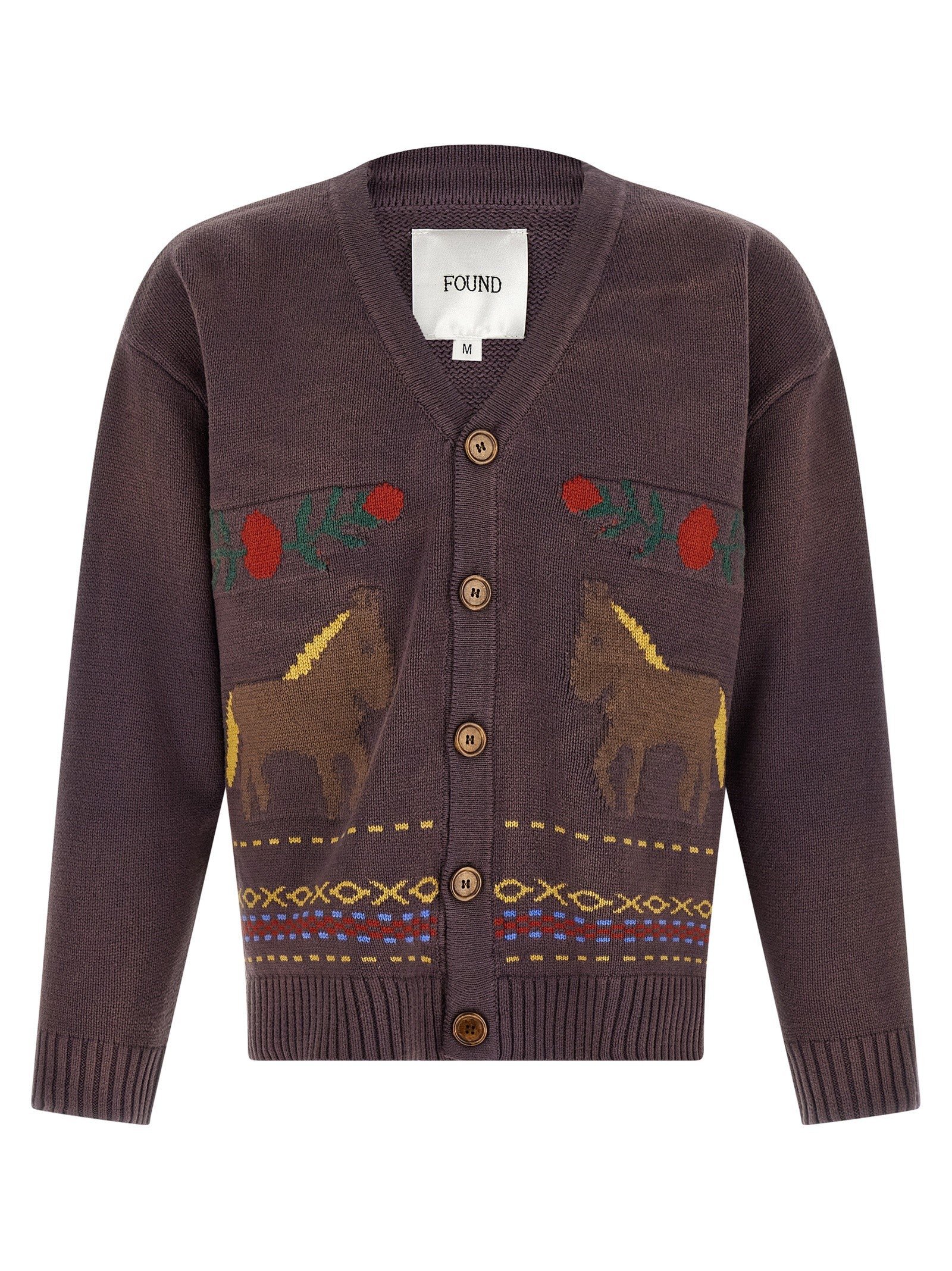 Found Horse Cardigan Brown