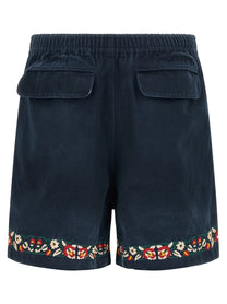 FOUND Horse Equine Bermuda Shorts Blue