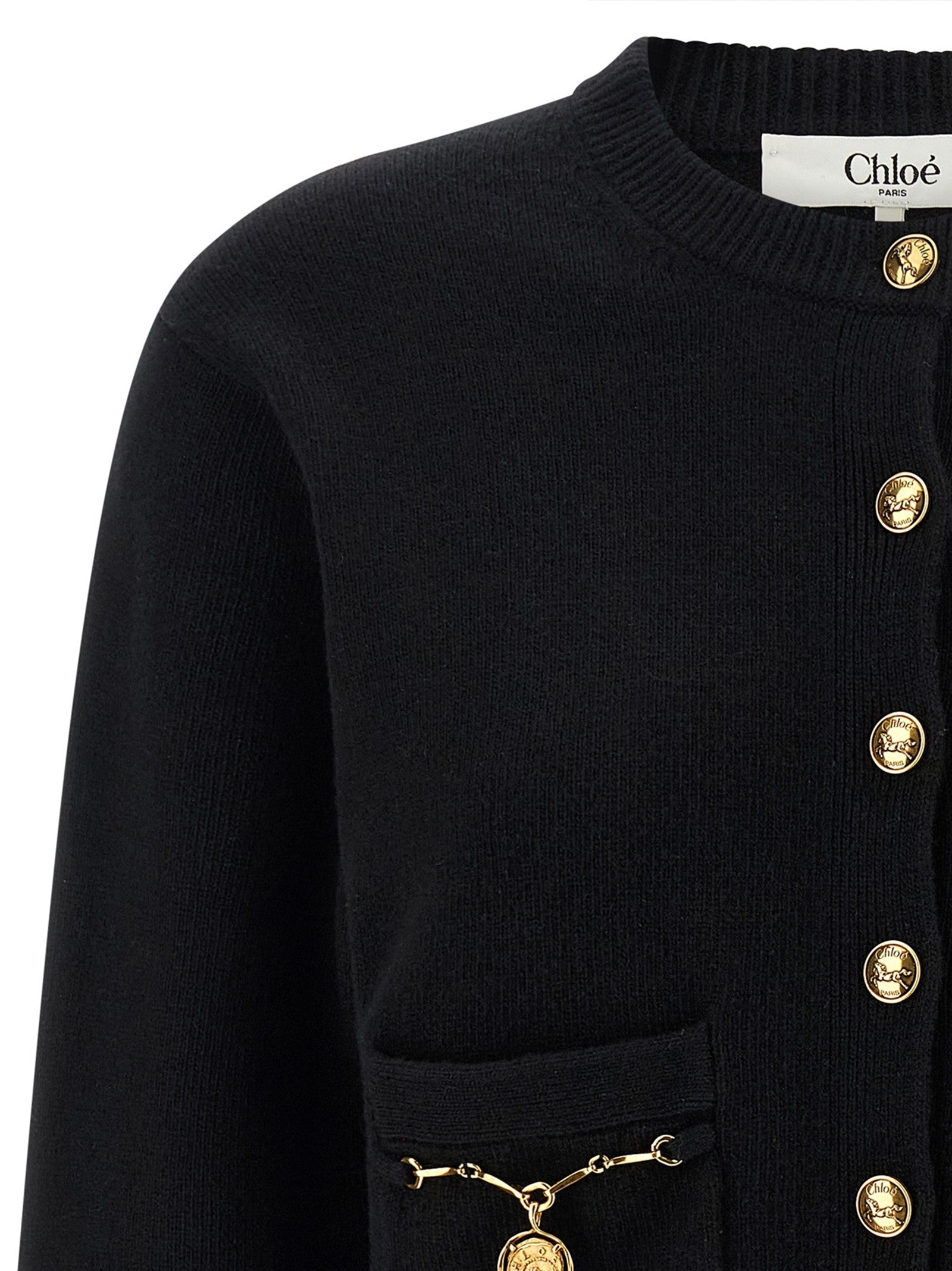 Chloé Horse Medal Cardigan Black