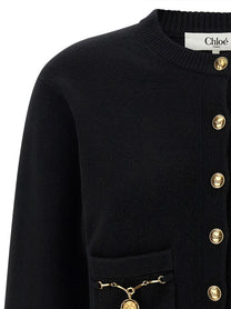 Chloé Horse Medal Cardigan Black
