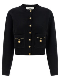 Chloé Horse Medal Cardigan Black