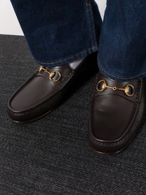 Gucci Men's Horsebit Leather Loafer Brown