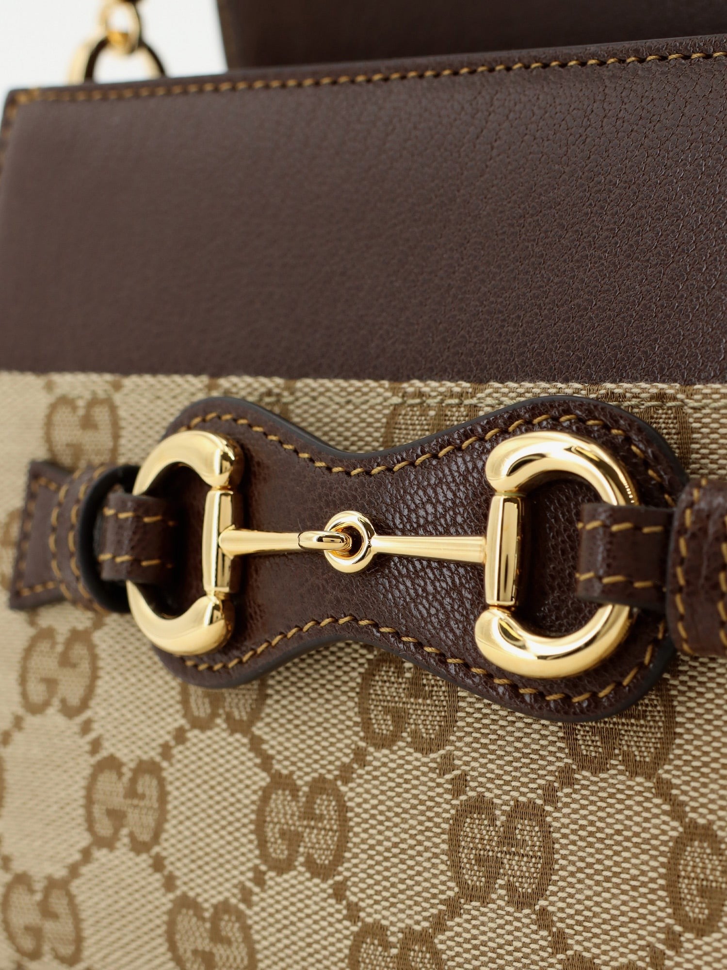 Gucci Women's Horsebit Duomo GG Canvas Handbag Brown