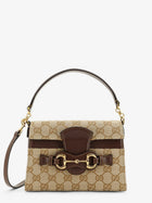 Gucci Women's Horsebit Duomo GG Canvas Handbag Brown
