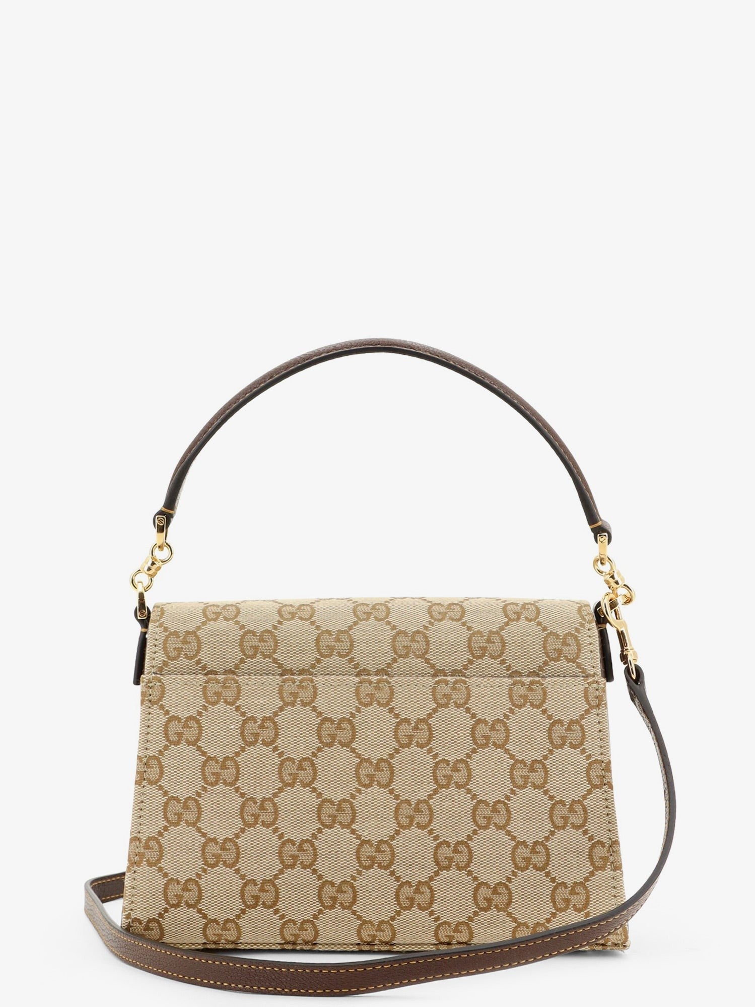 Gucci Women's Horsebit Duomo GG Canvas Handbag Brown