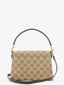 Gucci Women's Horsebit Duomo GG Canvas Handbag Brown