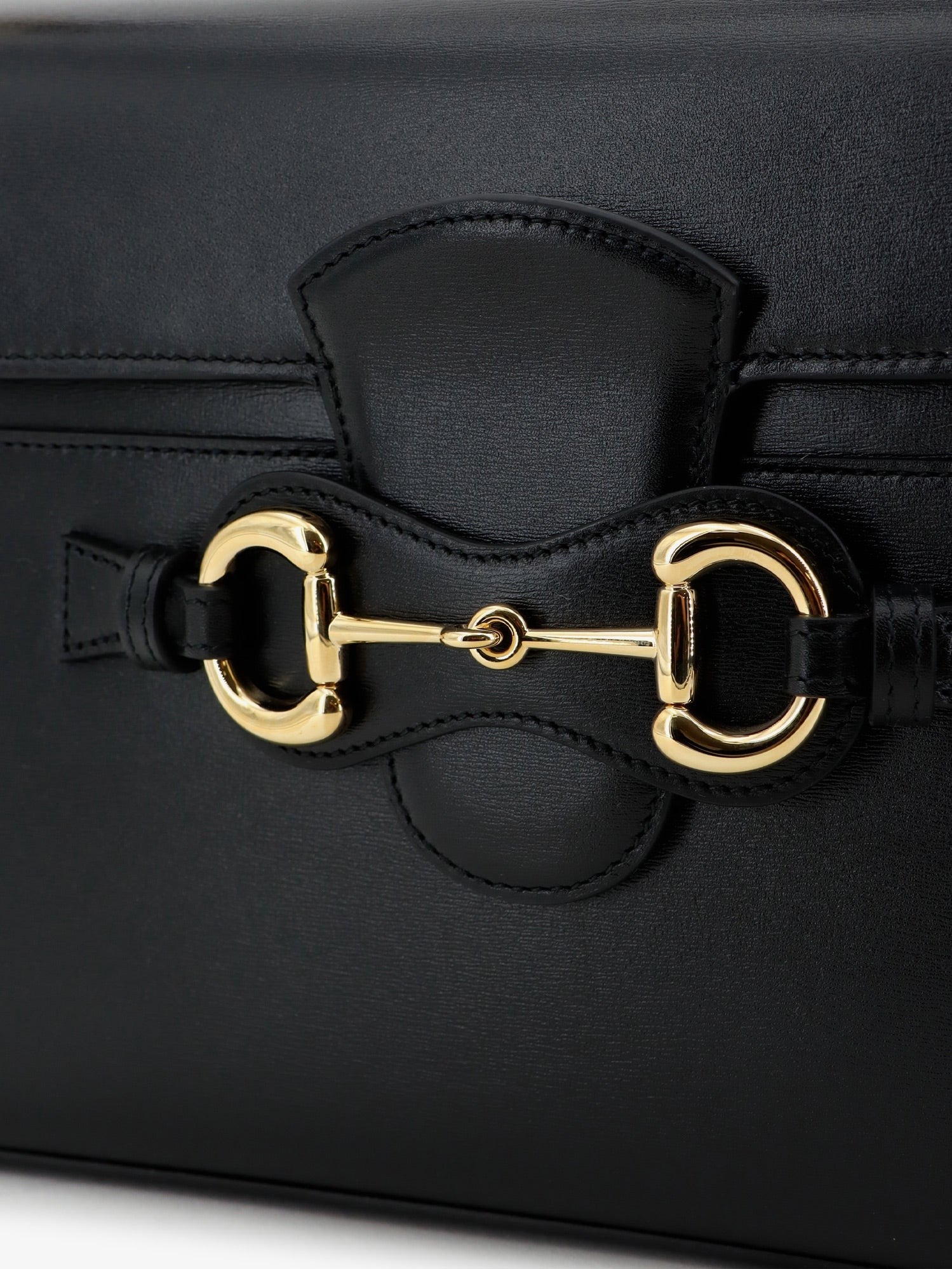 Gucci Women's Horsebit Duomo Leather Handbag Black