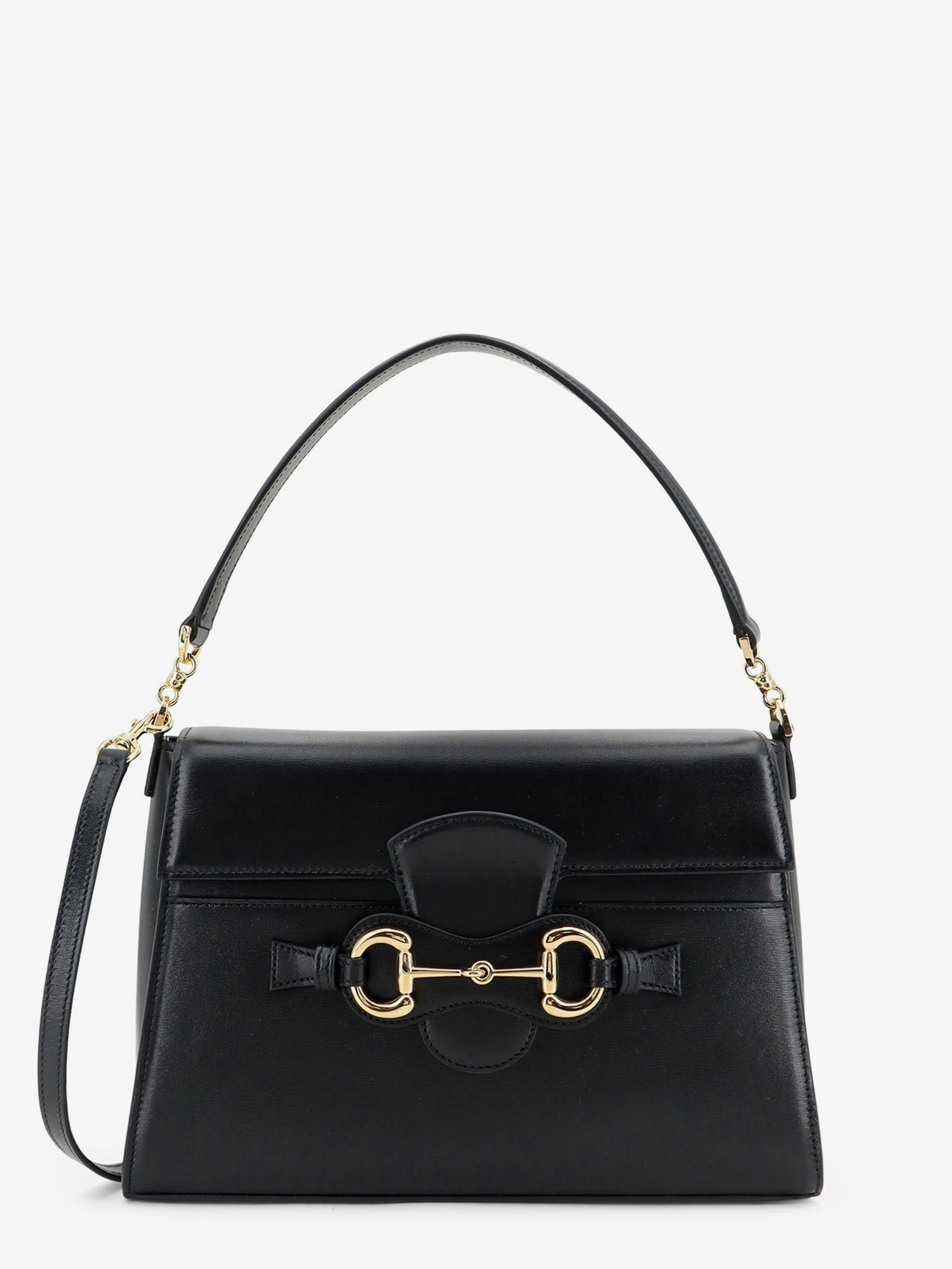 Gucci Women's Horsebit Duomo Leather Handbag Black