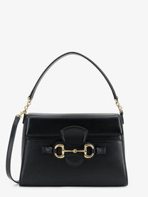 Gucci Women's Horsebit Duomo Leather Handbag Black