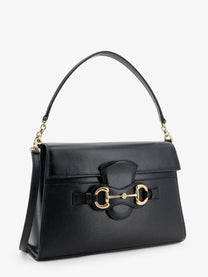 Gucci Women's Horsebit Duomo Leather Handbag Black
