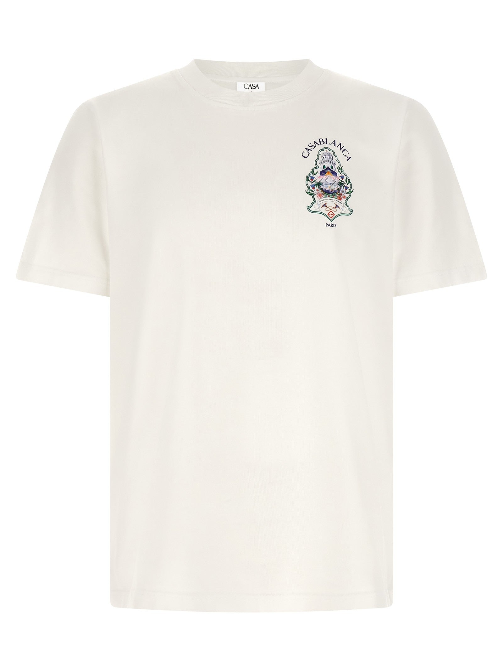 Casablanca Hotel Emblem Print Shirt White