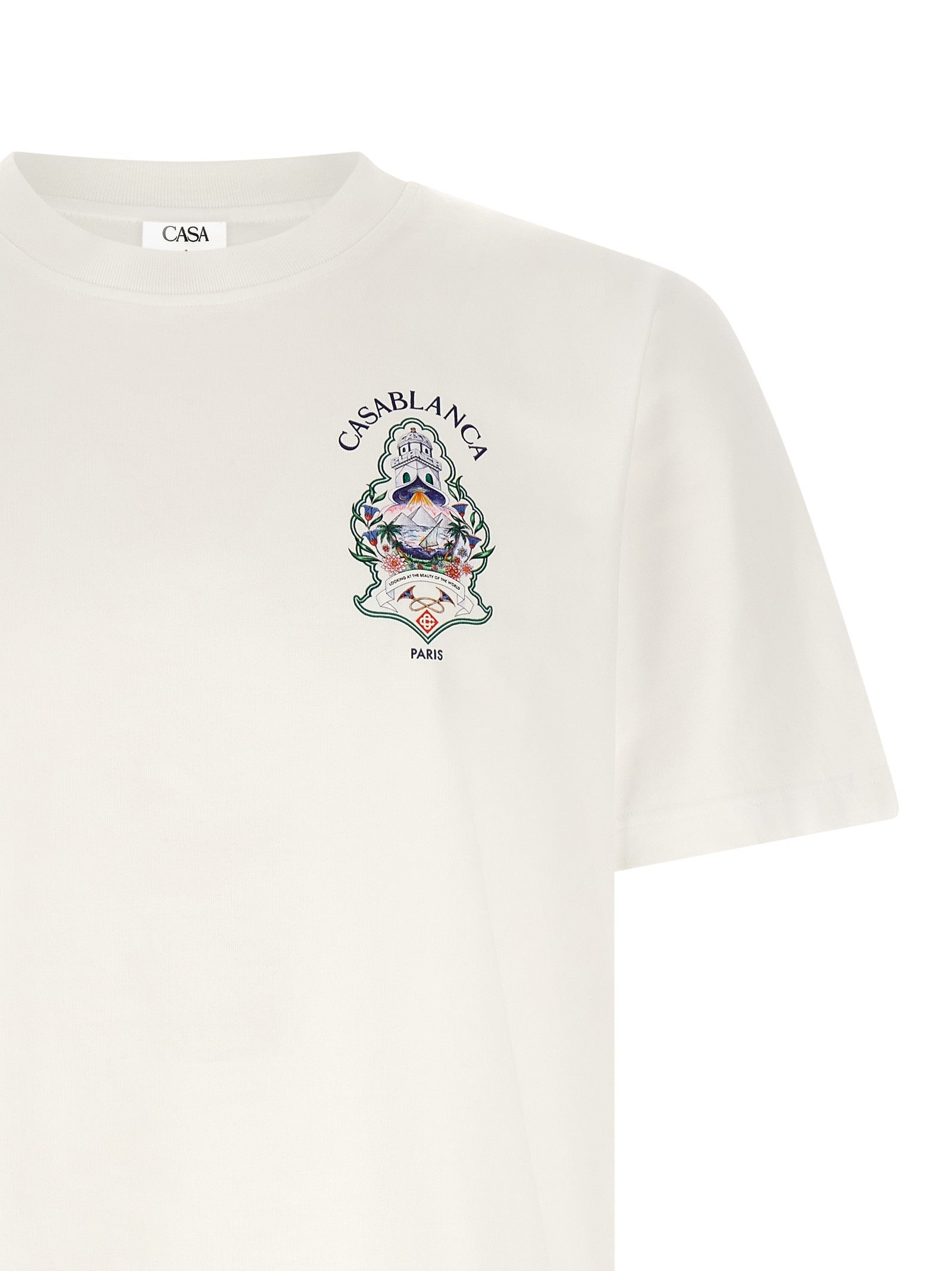 Casablanca Hotel Emblem Print Shirt White
